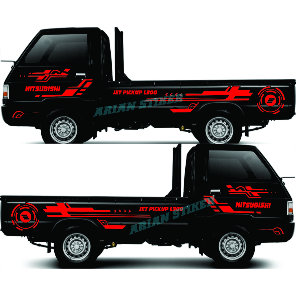 Cutting Stiker Mobil Pickup L300 Stiker Striping JET PICKUP L300 Stiker Mobil Pickup Mitsubishi L300