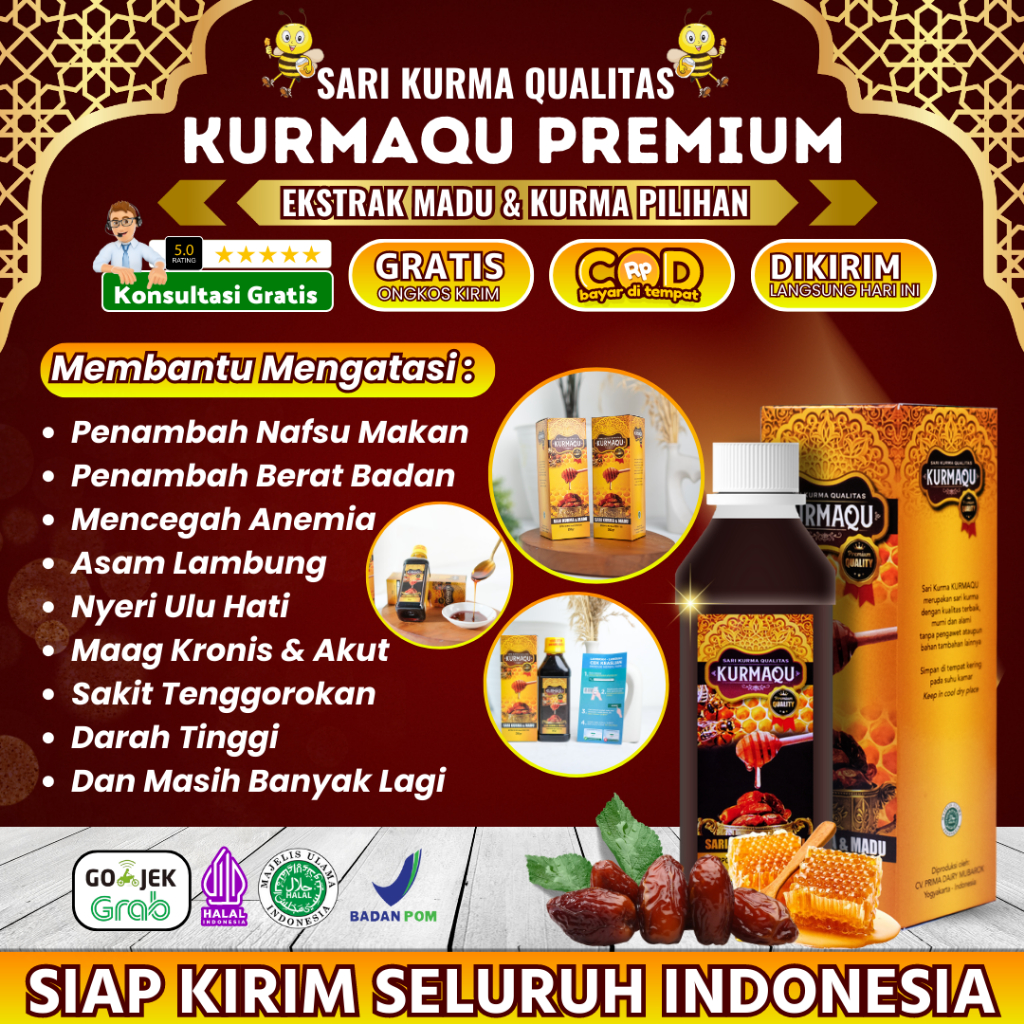 KurmaQu Original Madu KurmaQu Penambah Stamina MaduMurni Asli Original Obat Badan Lemas Letih dan Le
