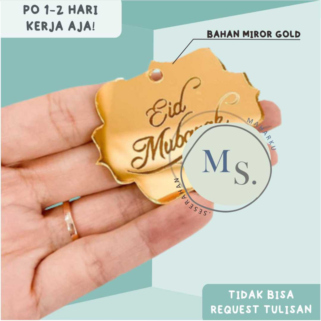 

Ready--Mini Acyrlic Topper Kue Idul Fitri Tag Hampers Idul Fitri Hang Tag Eid