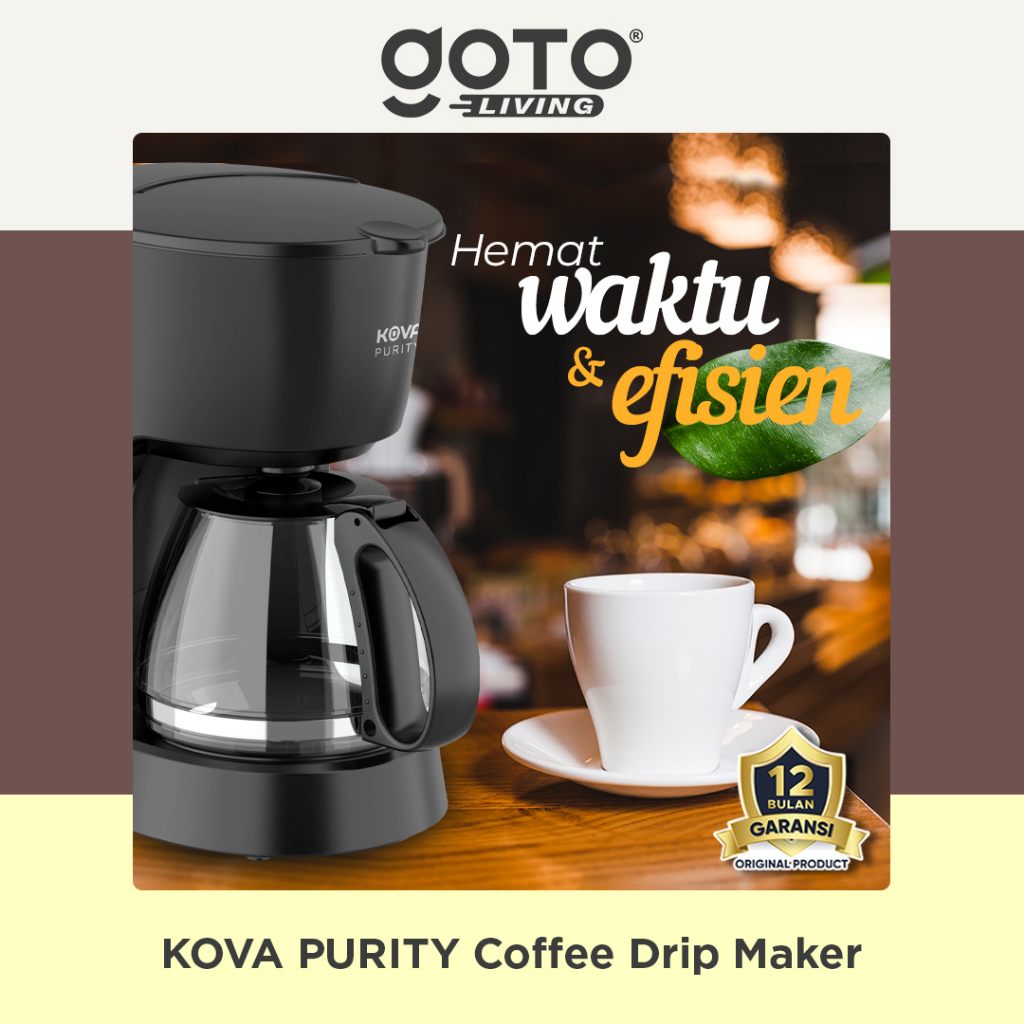 Kova Purity Mesin Pembuat Kopi Teh Coffee Drip Maker Elektrik Otomatis