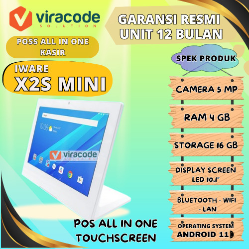 Mesin Kasir Pos All In One Dekstop Android Pos System Iware X2S 4/16GB - Hitam