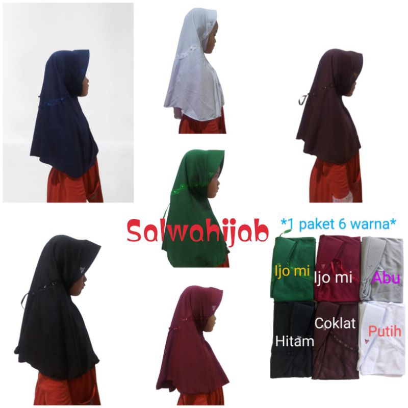 Kerudung Sekolah Anak Hijab Anak size S/TK SD kelas 1