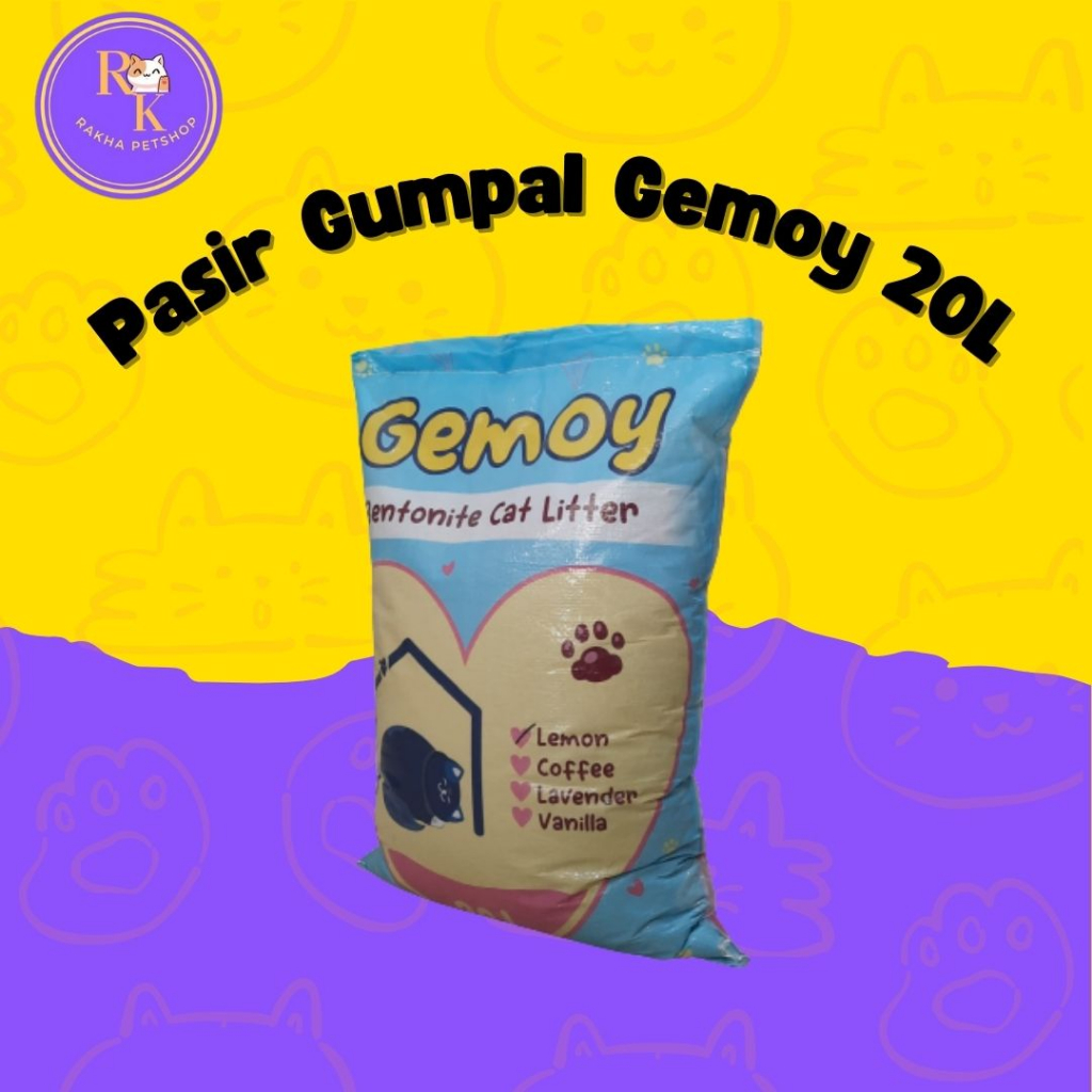 Pasir Gumpal Gemoy Cat Litter 20L Bentonite Cat Litter