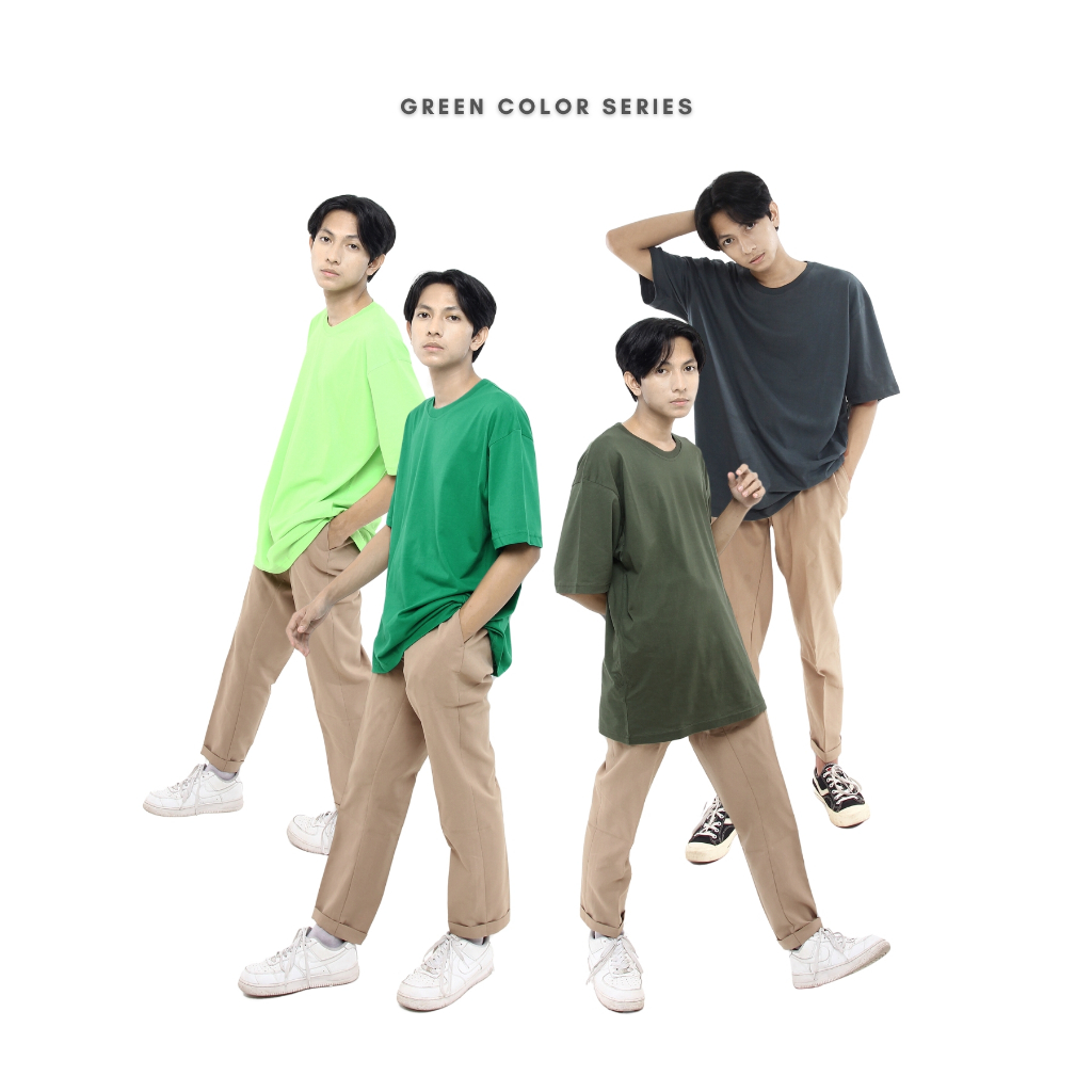 Kupakkai Kaos Polos Oversize Tshirt Pria  - Green series