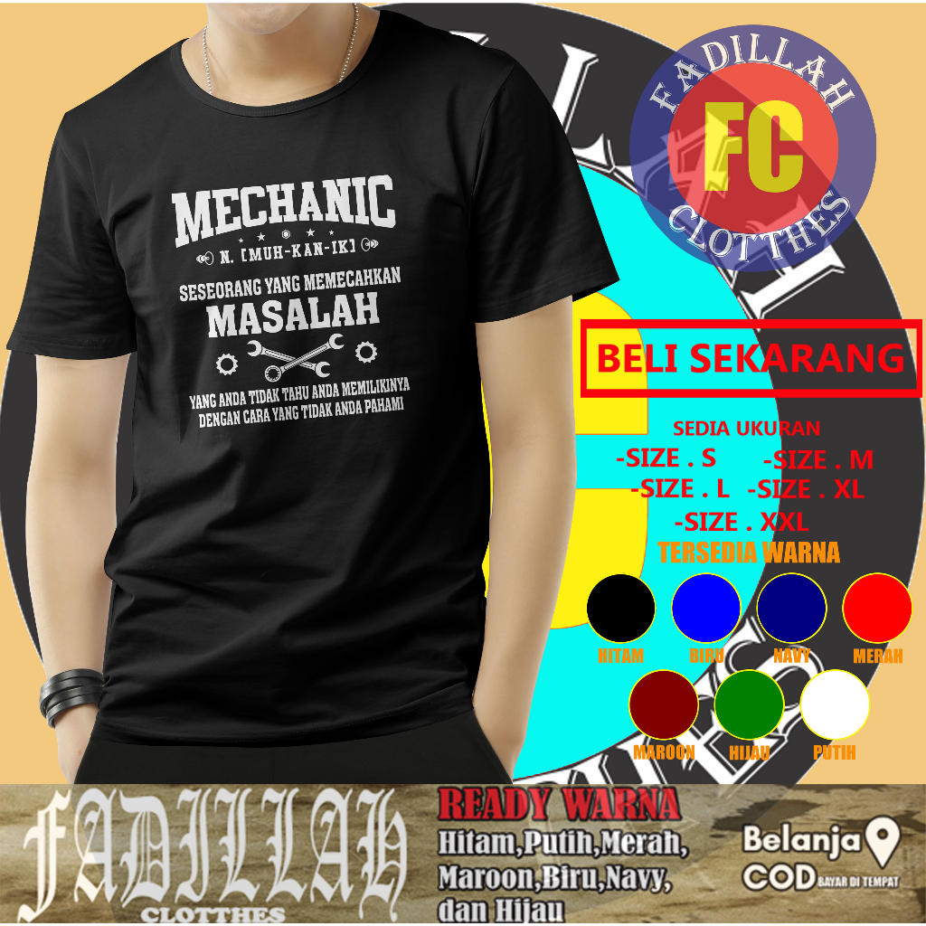 Kaos Mekanik Bengkel v4 Baju Otomotif