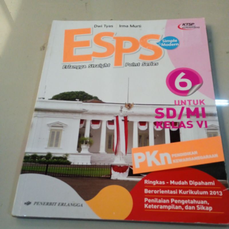 ESPS PKN SD kelas 6 penerbit Erlangga KTSP 2006.