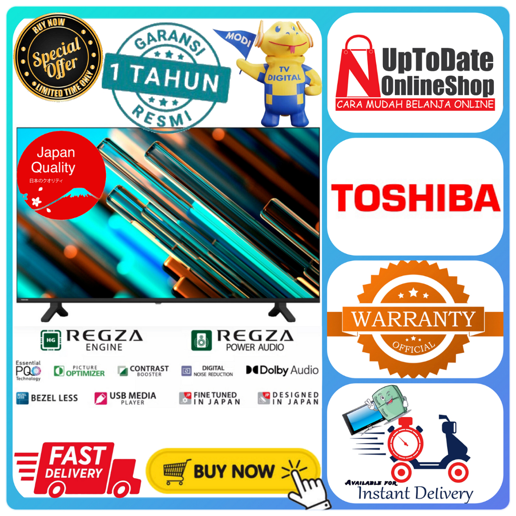 TOSHIBA LED 43INCH 43S25KP 43 S25KP DIGITAL TV HDMI USB MOVIE FHD DOLBY AUDIO LED TOSHIBA