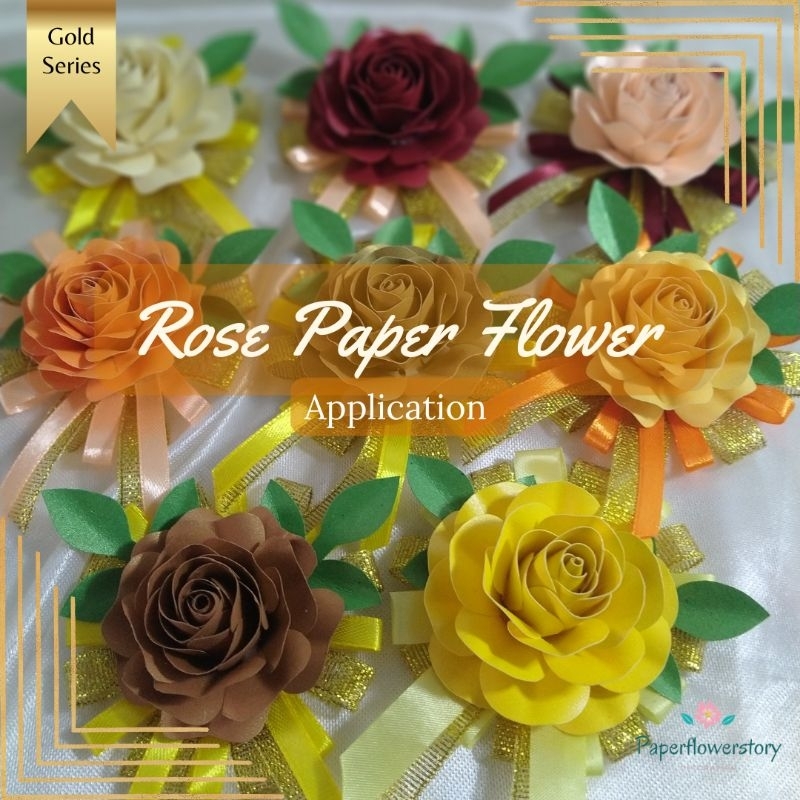 Aplikasi Bunga Mawar Kertas Paper Flower Applications Hiasan hampers Hantaran Souvenir Packing Box K