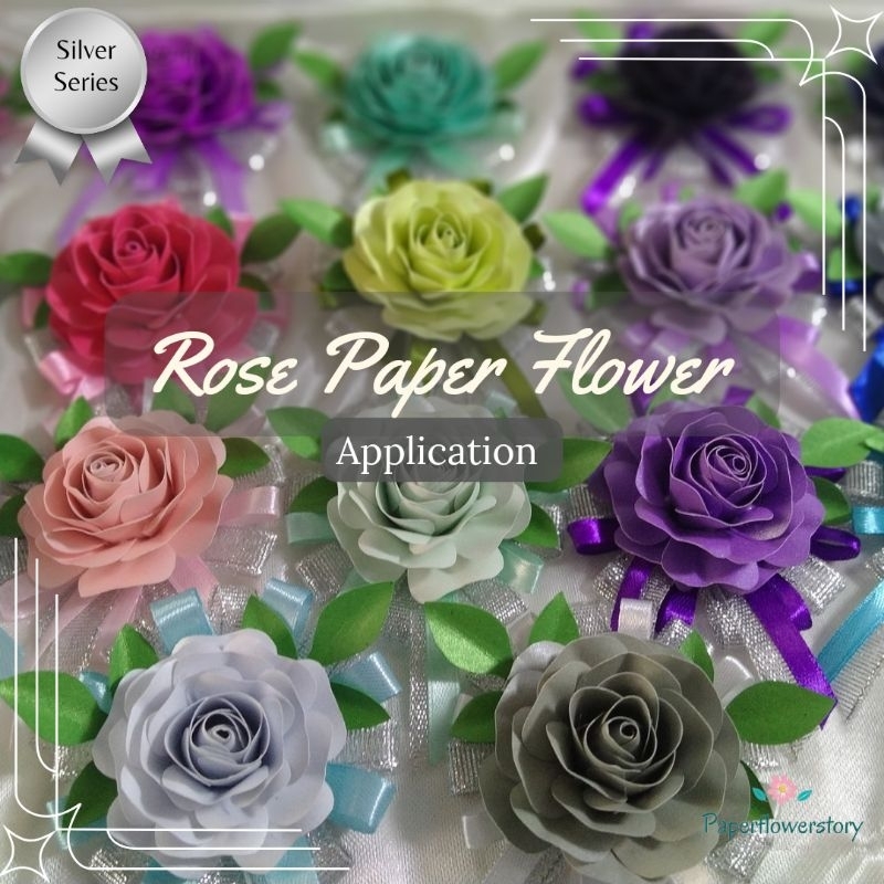 Aplikasi Bunga Mawar Kertas Rose Paper Flower Applications Hiasan Hampers Hantaran Gift Box packing 