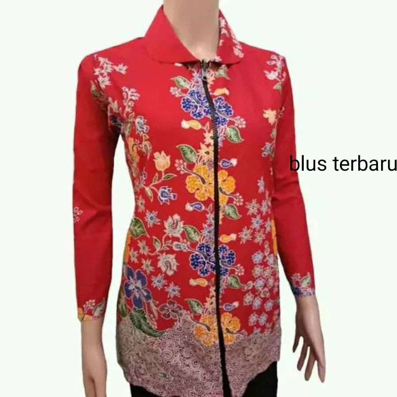BLUS BLOUSE BATIK PREMIUM ATASAN WANITA MODERN JUMBO TERBARU BAJU WANITA