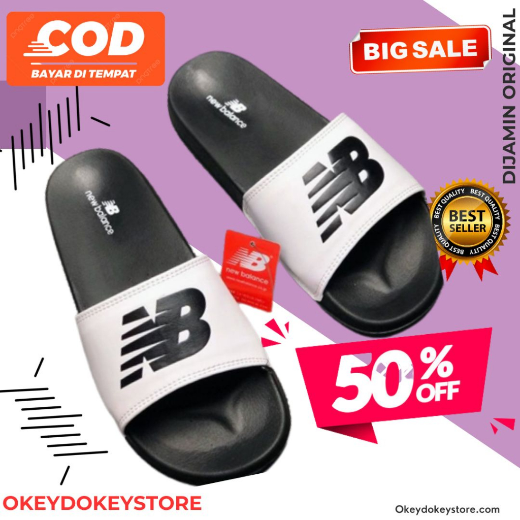 PROMO SENDAL SELOP NB ORIGINAL ANTI SLIP SENDAL SELOP SENDAL PRIA DAN WANITA SENDAL CEWEK SENDAL COW