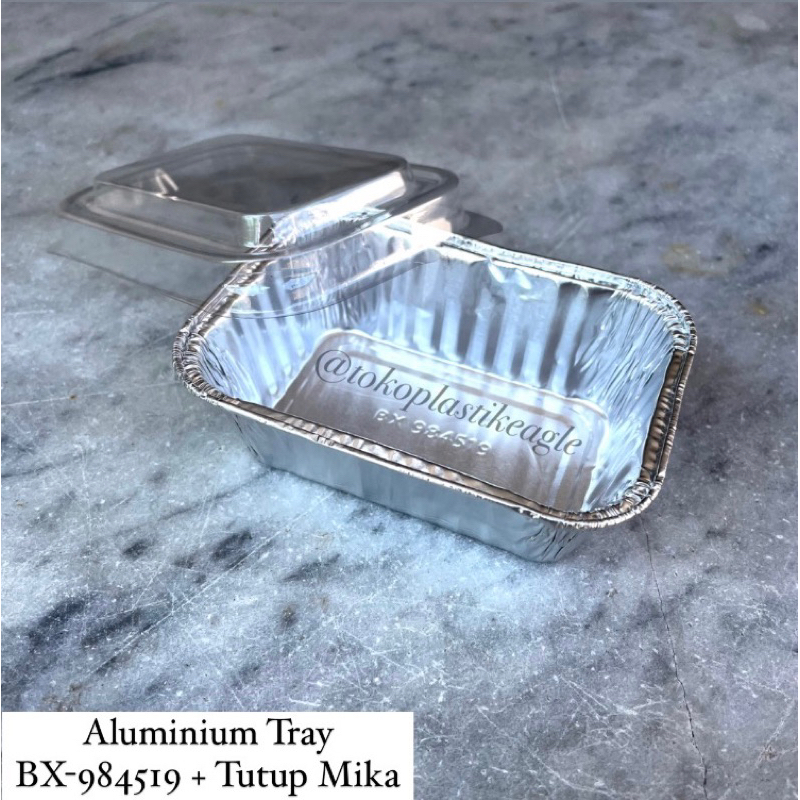 [isi 100pcs] Aluminium Tray BX-984519 + Tutup Mika / Cup Aluminium BX-984519 + Tutup Mika