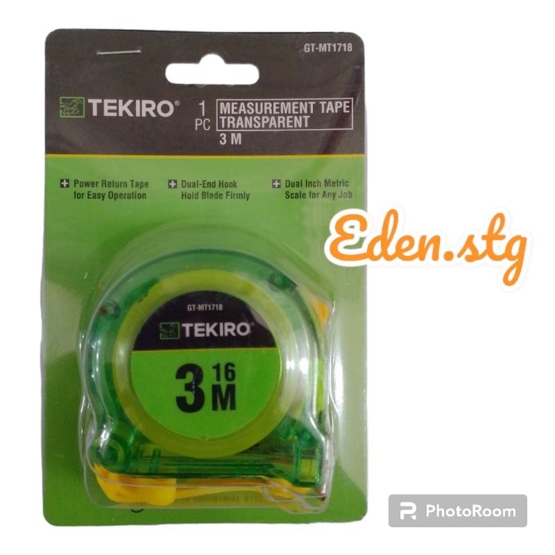 TEKIRO Meteran 3 M / Meteran Transparan 3 Meter / Meteran Tangan 3M