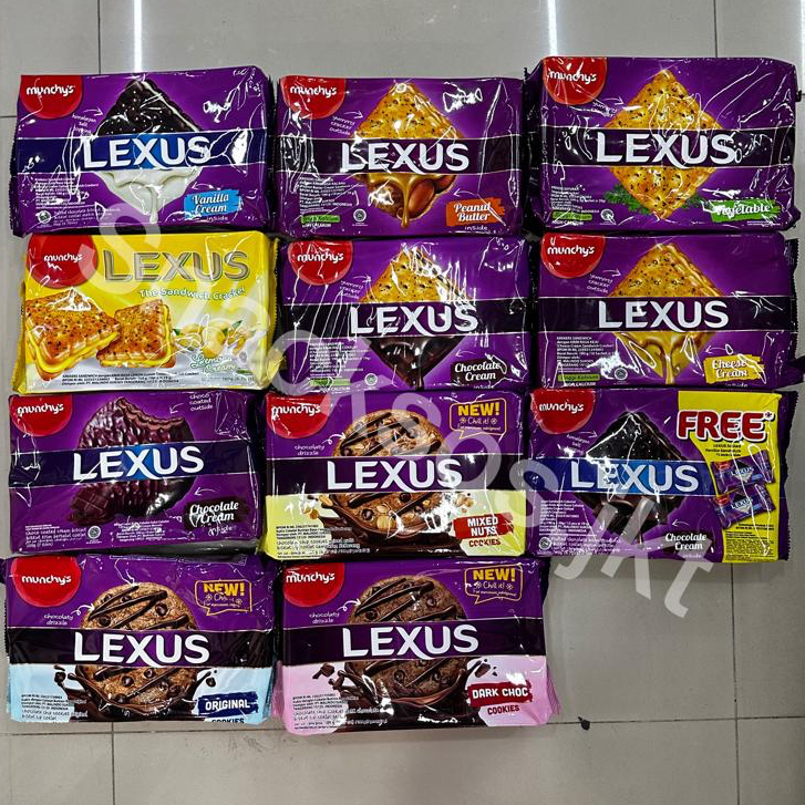 

MUNCHY'S LEXUS BISCUIT VANILLA CREAM / LEXUS LYCHEE / PEANUT BUTTER / VEGETABLE / CHEESE CREAM / CHOCOLATE CREAM / LEMON CREAM / MIXED NUTS / HIMALAYA SALT / DARK CHOCO / ORIGINAL - MUNCHY'S LEXUS BISCUIT SANDWICH COOKIES ALL VARIANT - MUNCHYS