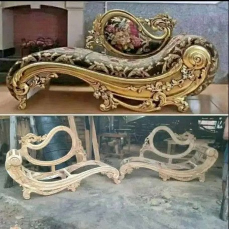 Kursi sofa ukir daun ukir kayu jati jepara