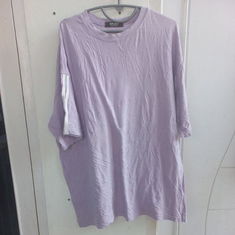 Kaos oblong cowok jumbo oversize warna lilac