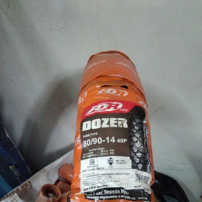80/90-14 Ban FDR Dozer Tubetype Tube Type Trail - Ban Depan Beat, Vario, Spacy, Beat Street, Genio, 
