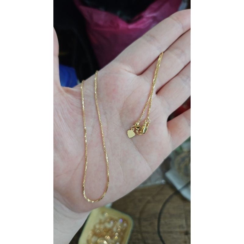 kalung serut italy santa emas asli gold 375 8k panjang adjustable