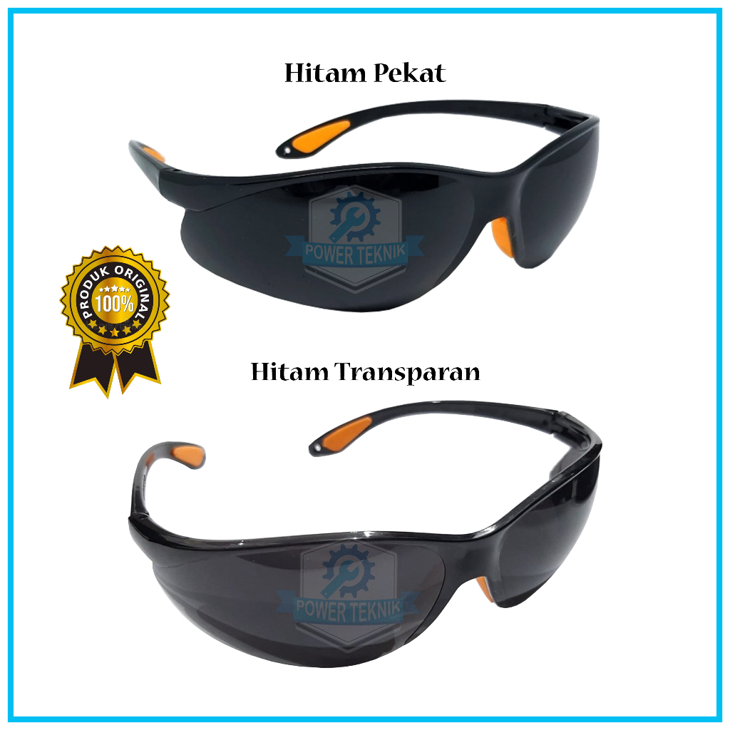Kacamata Las FASHION Hitam Pekat & Hitam Transparan Kacamata Safety Fashion Las