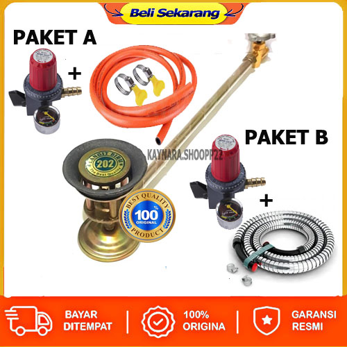 Kompor MAWAR 202 - Kompor Gas Semawar - Kompor Joss - High Pressure PAKET SELANG REGULATOR