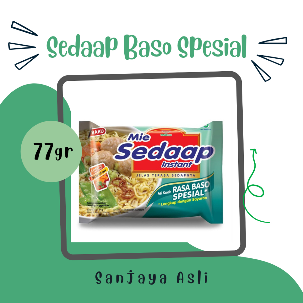 

MIE SEDAAP BAKSO SPESIAL 77GR/ MIE KUAH INSTAN/GROSIR SEMBAKO MURAH