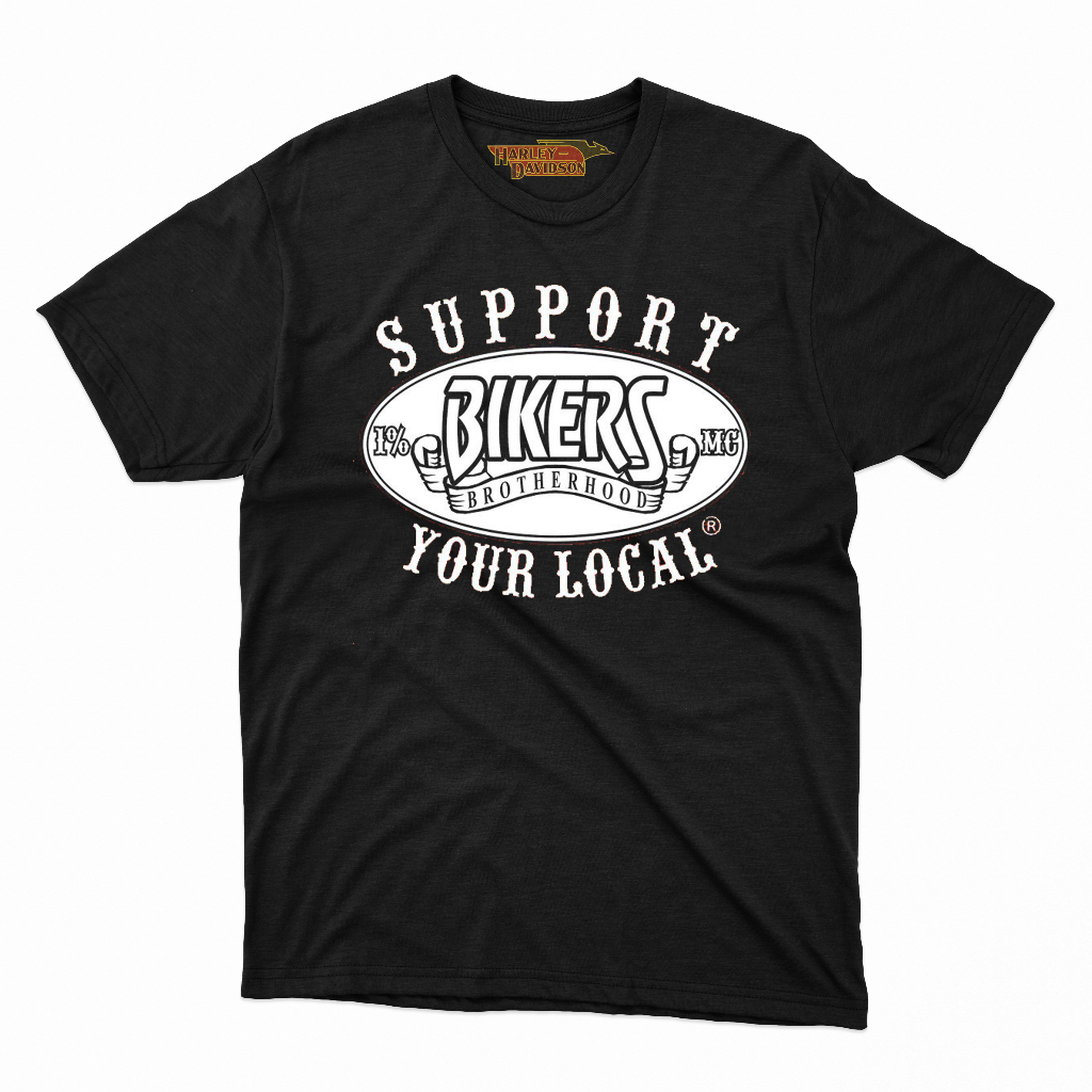 BAJU KAOS Bikers-Brotherhood-1%-MC-Support-Your-Local-T-Shirt
