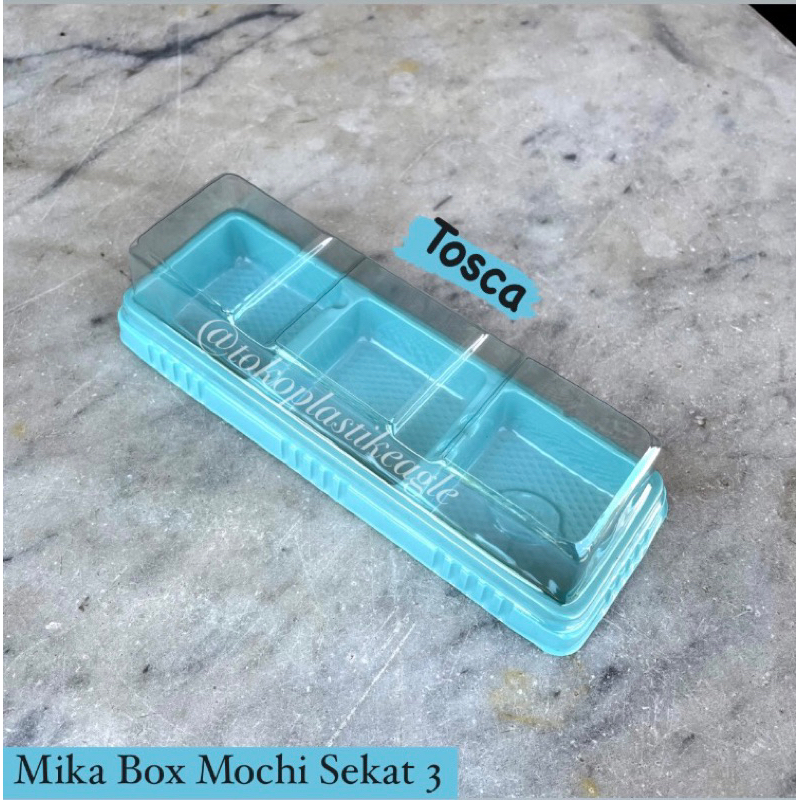 [Isi 25Pcs] Mika Box Mochi Sekat 3/ Kemasan Mochi Sekat 3