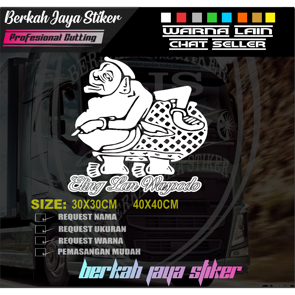 STIKER KACA MOBIL WAYANG SEMAR BAGONG TERLARIS
