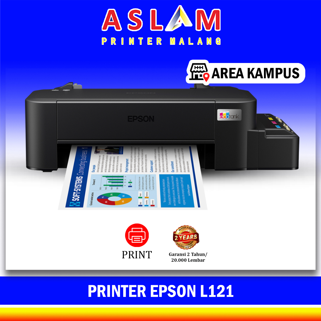 Printer Epson L121 Original Print Only Pengganti L120 Ink Tank - Garansi Resmi Epson