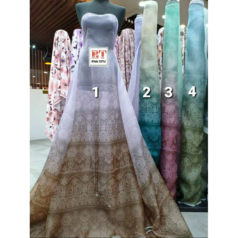 kain organza print || harga per setengah mtr