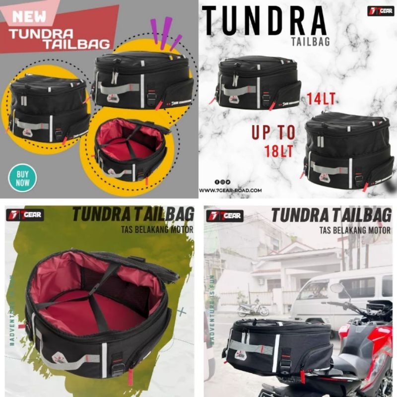 Tas motor tundra 7 gear tail bag storage seatbag seat bag waterproof tas motor touring bikers multif