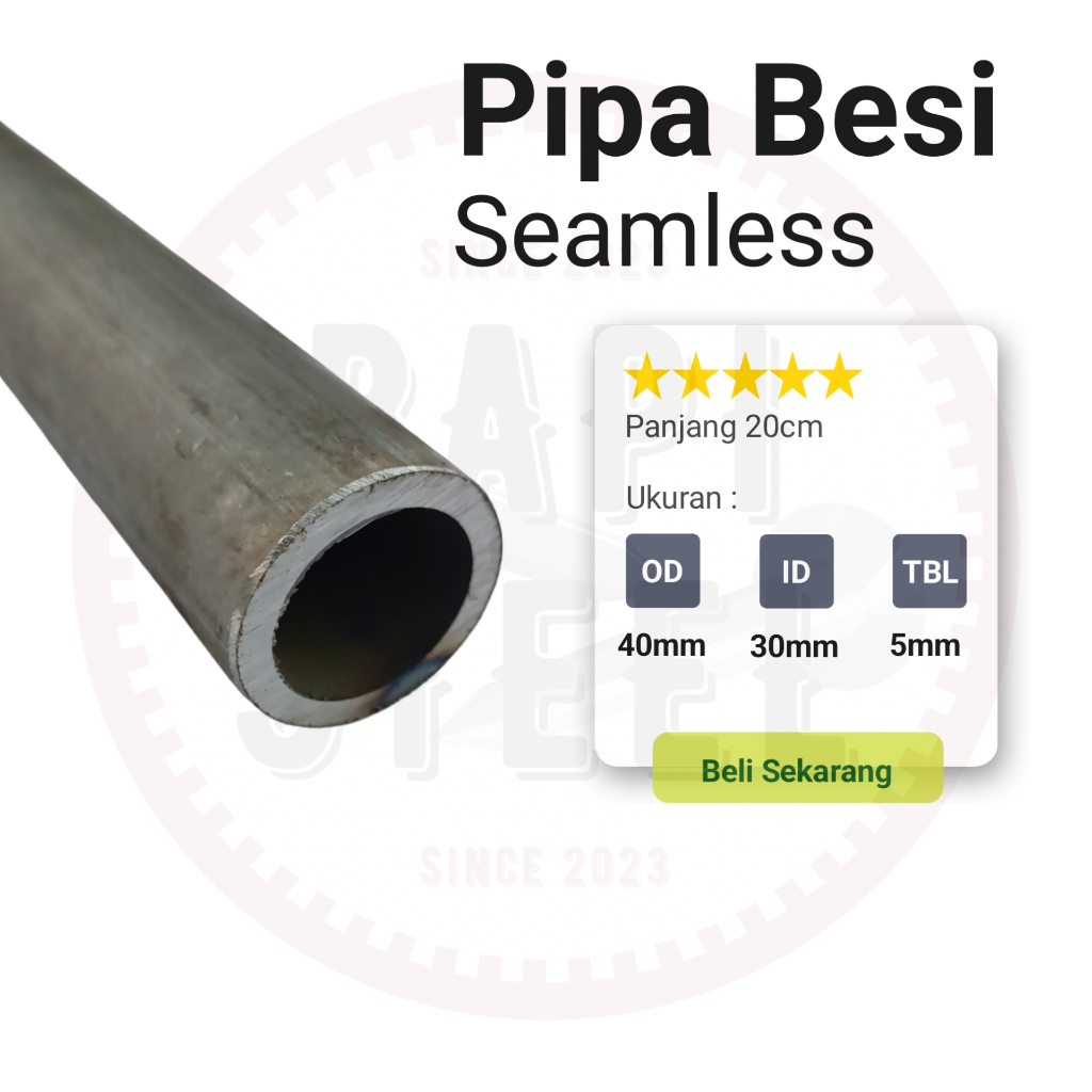 pipa besi OD 40mm ID 30mm