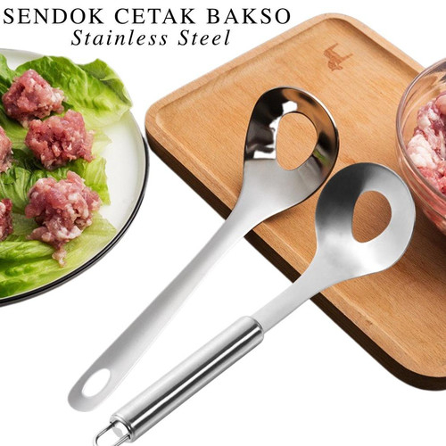 Sendok Cetak Bakso Plastik 1 SET/Alat Cetak Adonan Bakso 2in1/Stainless Steel