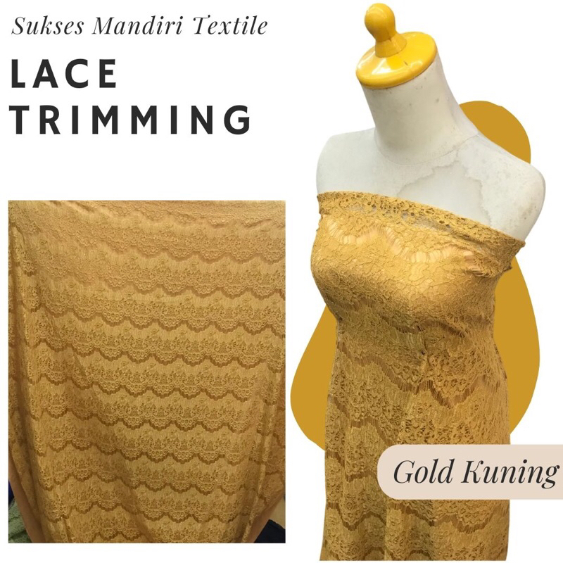 Brokat Lace trimming/ Lace pinggiran/ Lace renda trimming Renda Meteran / Kain Renda / Renda Brokat 