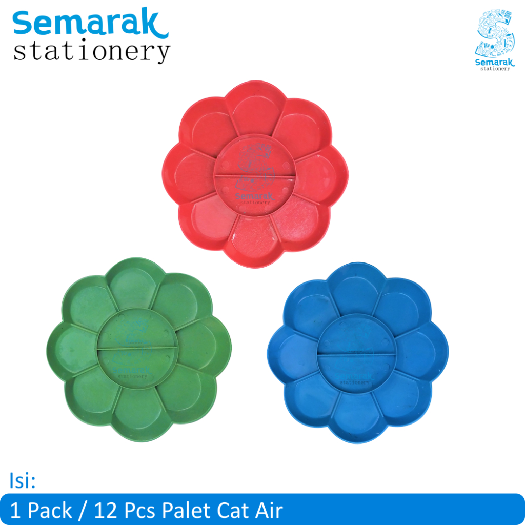 

Palet Plastik Tempat Pencampuran Cat Air [1 Pack / 12 Pcs]