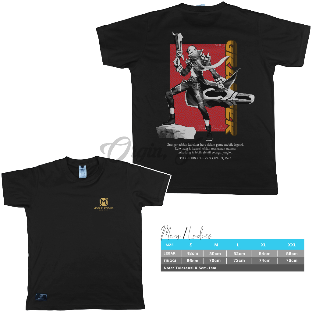 kaos mobile legend granger 100% cotton combed 24s