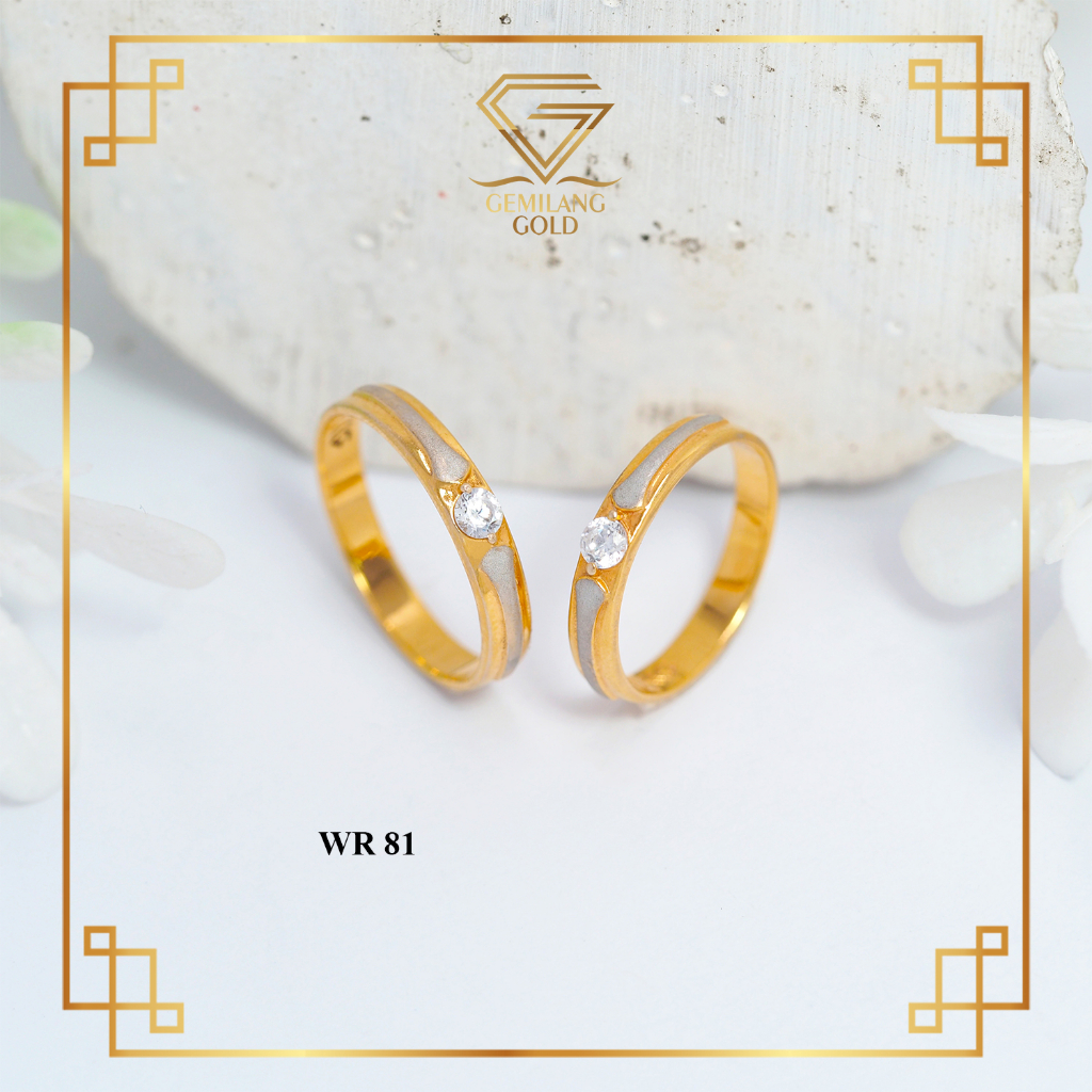 CINCIN EMAS WEDDING NIKAH KADAR 375 (8K) CINCIN EMAS COUPLE MATA SATU CINCIN SATUAN SIMPLE & MENAWAN