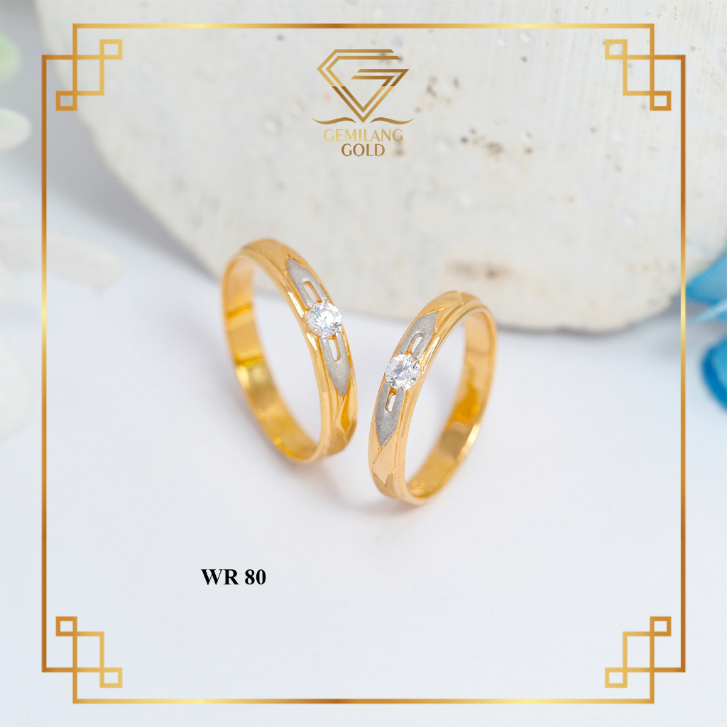 CINCIN EMAS WEDDING NIKAH KADAR 375 (8K) CINCIN EMAS COUPLE MATA SATU CINCIN SATUAN SIMPLE & MENAWAN
