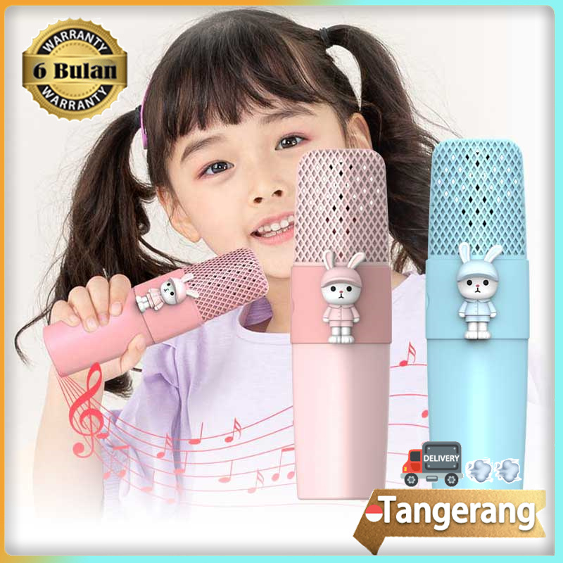 K9 Kids Wireless Microphone Mic Anak Karaoke Bunny Mainan Musik