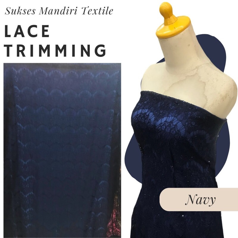 Brokat Lace trimming/ Lace pinggiran/ Lace renda trimming Renda Meteran / Kain Renda / Renda Brokat 