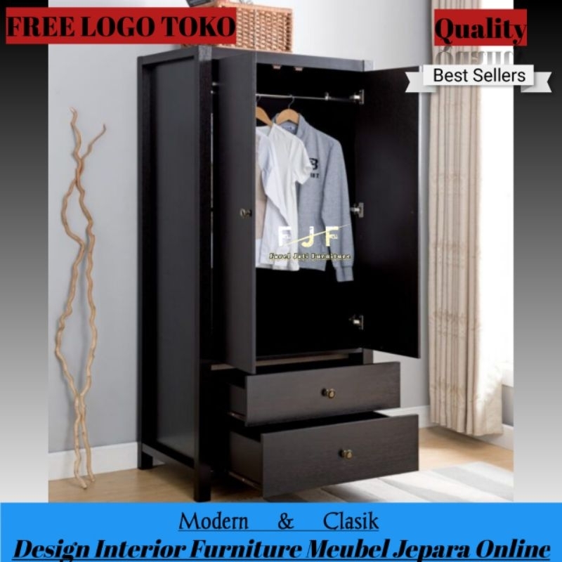 Lemari Gantungan Pakaian Minimalis Kayu Jati Almari Gantungan Baju