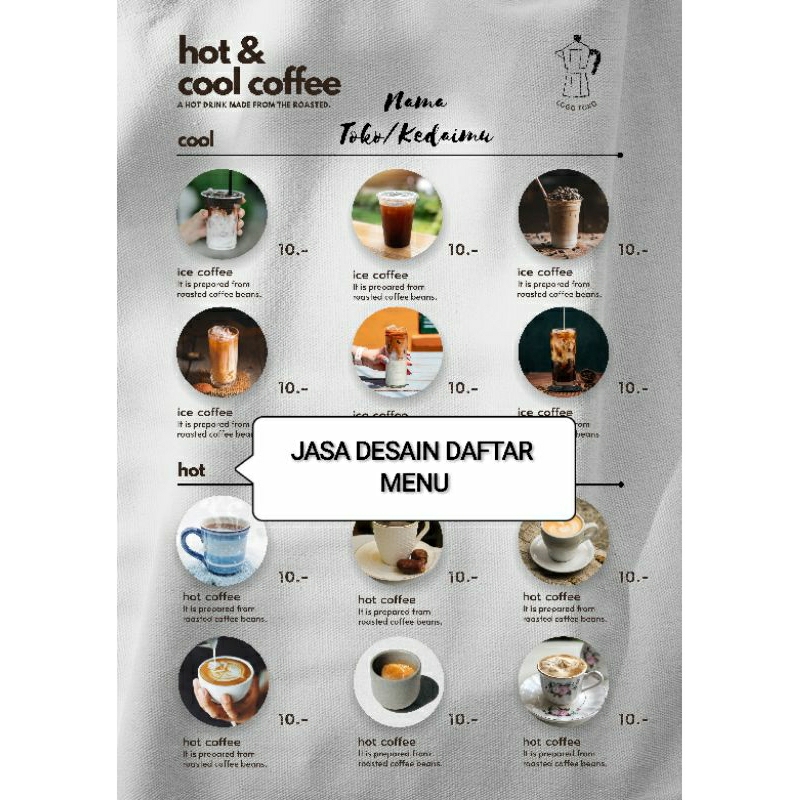 DESAIN DAFTAR MENU MAKANAN & MINUMAN MODERN KE KINIAN SIMPLE MODERN