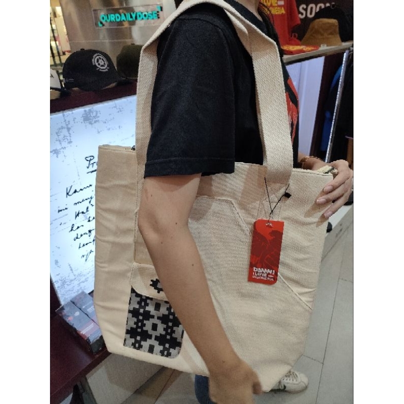 Tote Bag besar pria unisex damn I love indonesia original