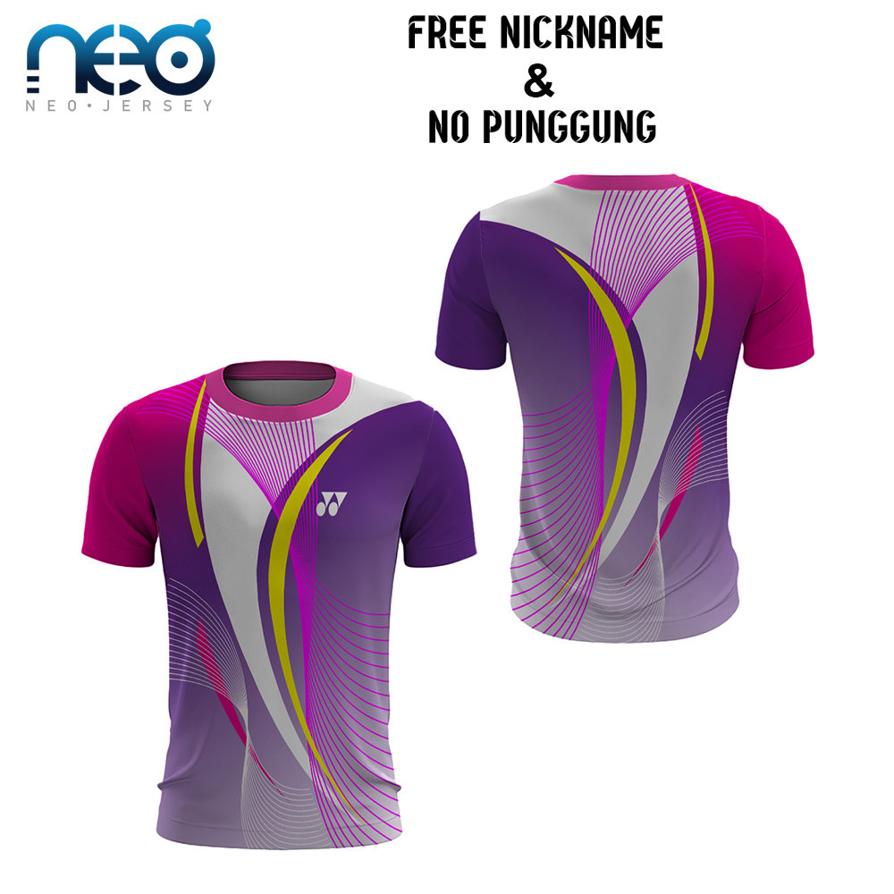 [NeoJersey] Jersey Badminton Pria Full Printing Lengan Pendek Kerah O - ART 10
