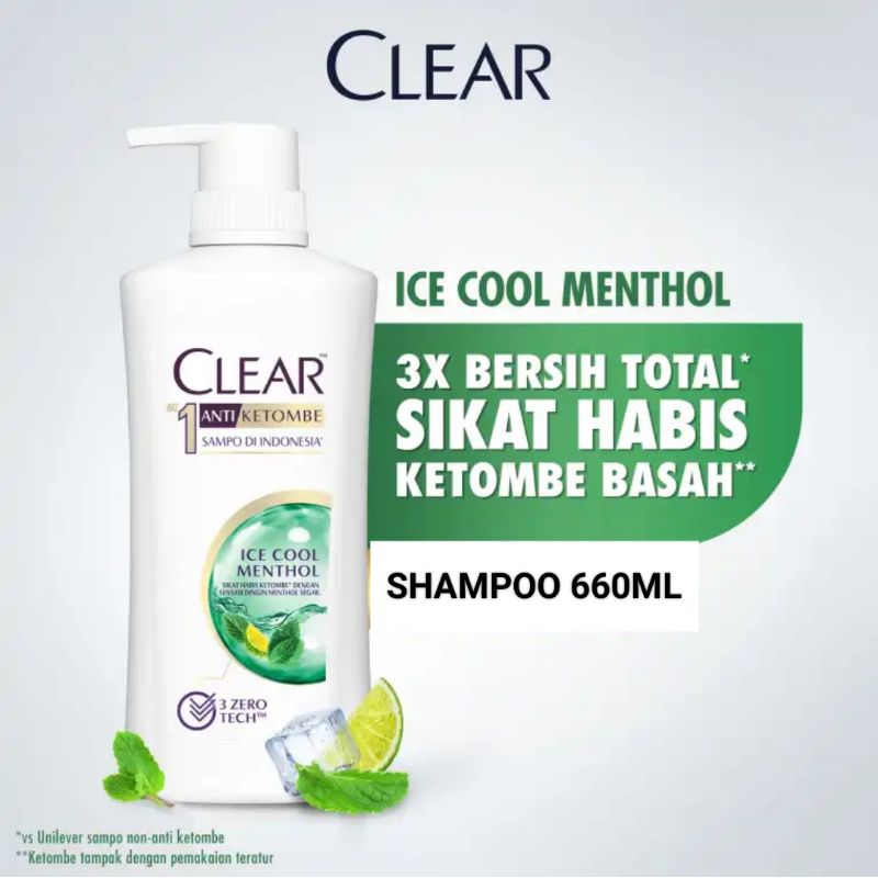Shampo Clear Mentol 660Ml/400Ml