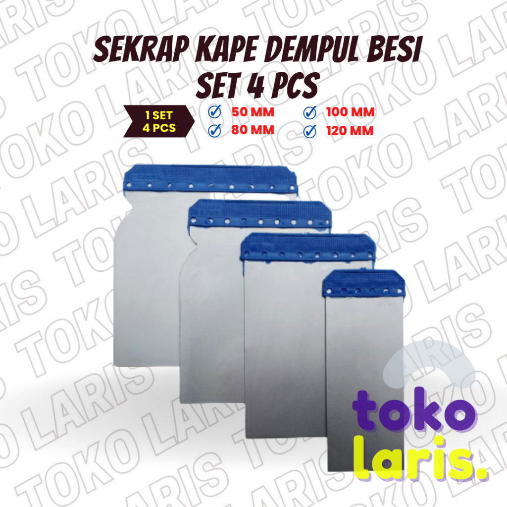 [4 PCS] KAPE KAPI SKRAP SEKRAP DEMPUL TEMBOK KOMPON GYPSUM BESI SS SET ALAT PERTUKANGAN PERKAKAS REN
