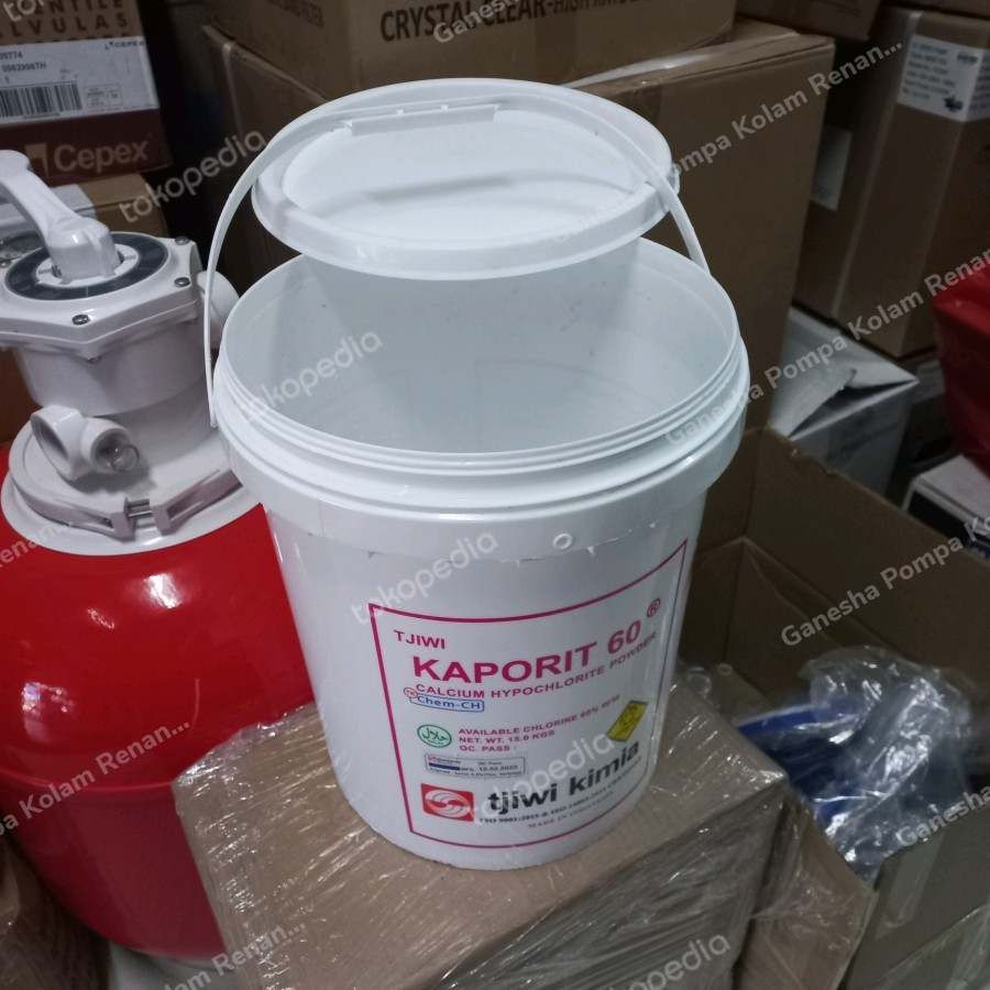 Ember Tempat Air Kapasitas 20 Liter / Ember Bekas Kaporit Kolam Renang Ada Tutup dan Tali