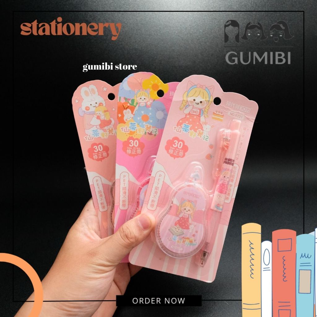 

CORRECTION TAPE RABBIT GIRL tip ex 2 in 1 kelinci cewek XDM 6221 TIP EX ROLL SETIP PEN LUCU TERMURAH