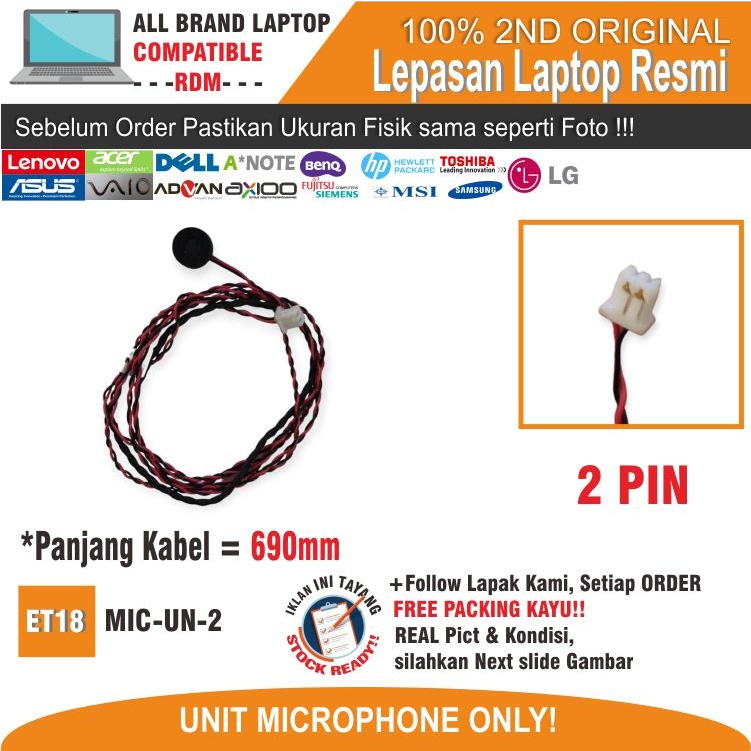 ET18 MIC-UN-2 Microfone MIC INPUT DNS MB40ll N8575 13B110-FB6010