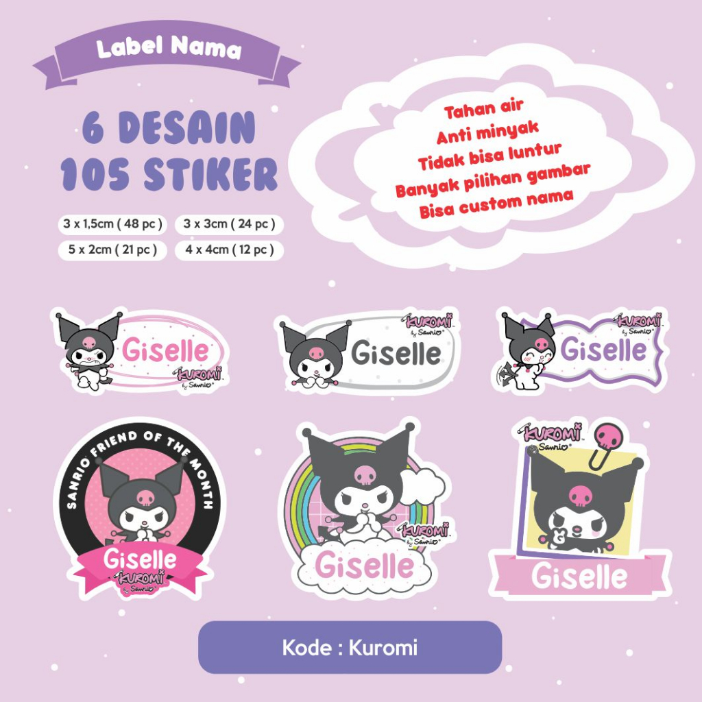

sticker nama waterproof terlaris